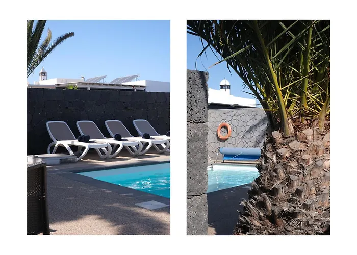 Semesterbostad Blue Waves House - Heated Pool, Bbq And Bicycles By Lanzarote Playa Blanca (Lanzarote)